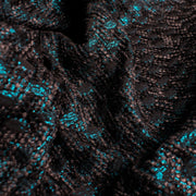 High End Designer Label Brocade Boucle in a stunning Cyan Blue, Black and Charcoal  A textured fabric with a soft hand. The metallic threads create a stunning statement piece!