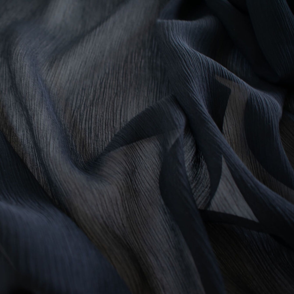 Deep Brown Silk Crinkle Chiffon Fabric by The Yard (100% Silk)