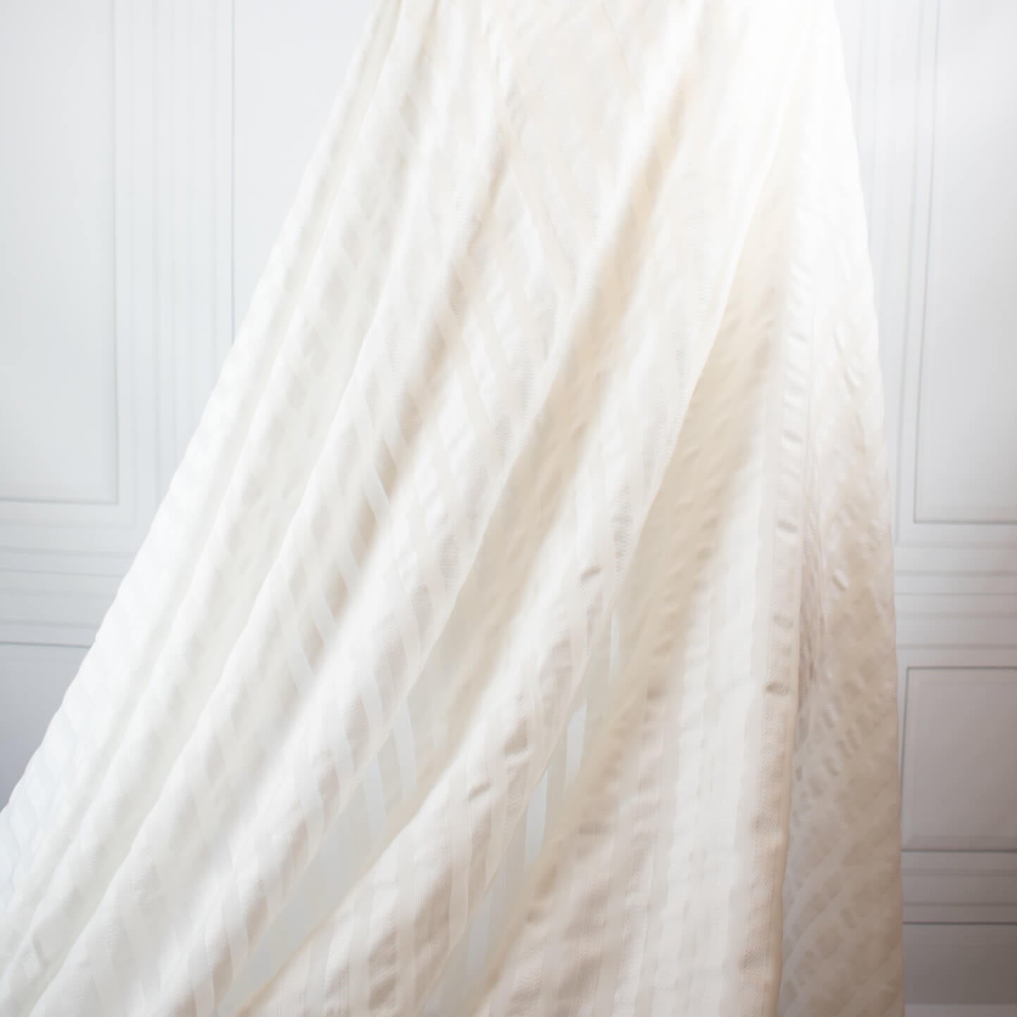 Float through the day with this lovely and inspiring designer rayon/cotton blend summer weight stripe.  Create a fun, billowy maxi or top and you will be sure to be on trend! This C0rey Lynn Ca1ter fabric is modern, fresh, transluscent with a woven stripe, and slight puckering throughout. It is sure to have your imagination going with all sorts of sewing creations.