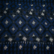 The golden metallic threads of this Italian jacquard create a diamond pattern, bordered in a black diamond shape that is just stunning.  A soft textured hand and medium weight make it perfect for a stylish jacket! Image of pattern repeat