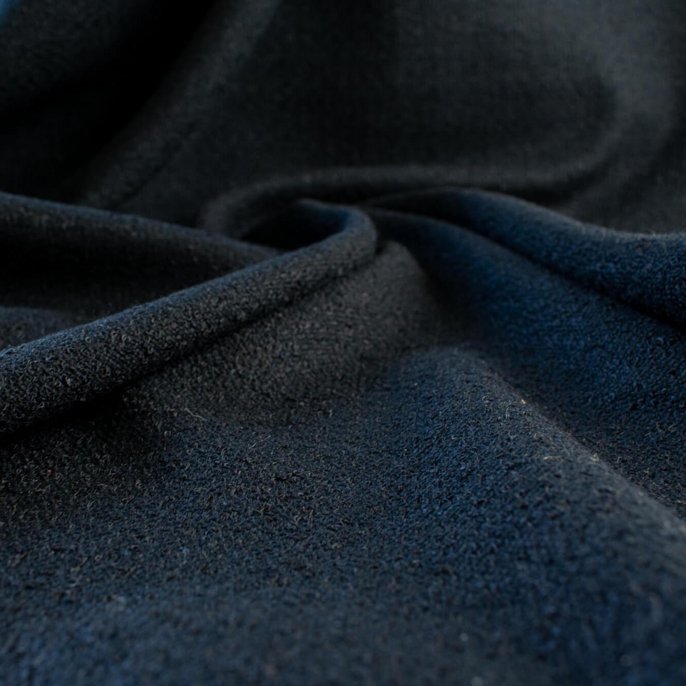 Couture Designer Flat Boucle Wool Blend fabric in black. Perfect for a French Jacket!