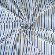 Bring effortless sophistication to your look with the 'Effortless' LA Designer Striped Cotton Shirting fabric by the yard. Crafted from luxurious 100% cotton, this designer shirting ensures you look on-trend with minimal effort! Image of fabric body.