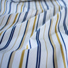 Bring effortless sophistication to your look with the 'Effortless' LA Designer Striped Cotton Shirting fabric by the yard. Crafted from luxurious 100% cotton, this designer shirting ensures you look on-trend with minimal effort! Close up image of fabric.