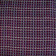 Image of fabric design. Italian Viscose Satin Modern Geometric Print designer deadstock fabric by the yard. From the Italian mills, enjoy a sophisticated geometric print of small squares in shades of purple highlighted by an ivory background. A cool smooth hand and satiny sheen is perfect for creating a top or dress that can take you from day to evening.