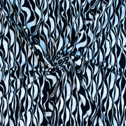 Image of fabric body,  Black and Ivory Italian ITY jersey knit fabric by the yard
