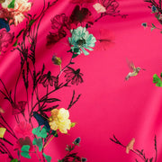 Image of Couture dark pink duchesse satin fabric by the yard 