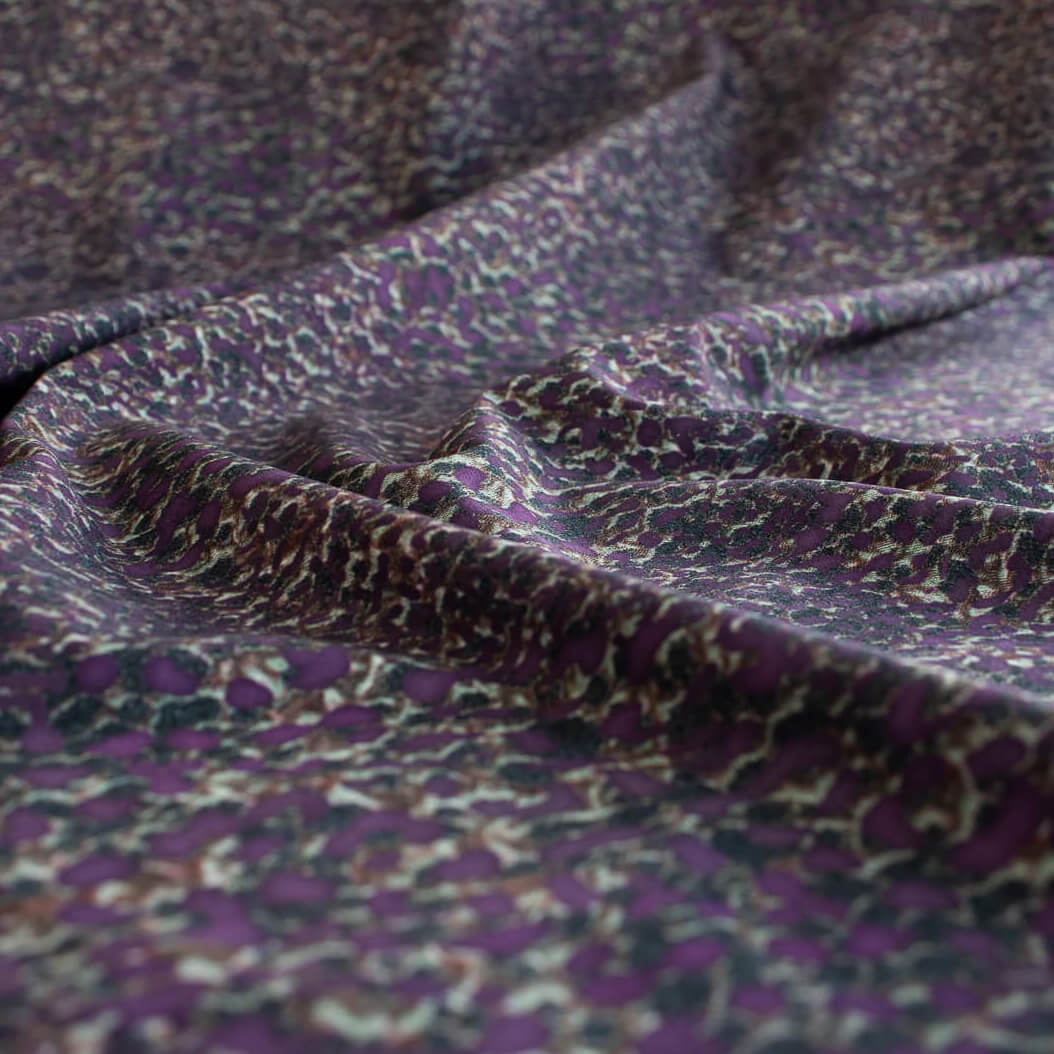 Italian Techno Jersey Knit Animal Print High Elasticity - 'Hyacinth'
