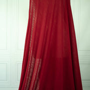 Draped  Italian Red Wool Jersey fabric 