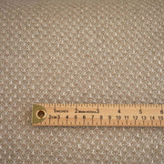 Couture Designer Golden Champagne Italian Wool Woven fabric  with a ruler for scale