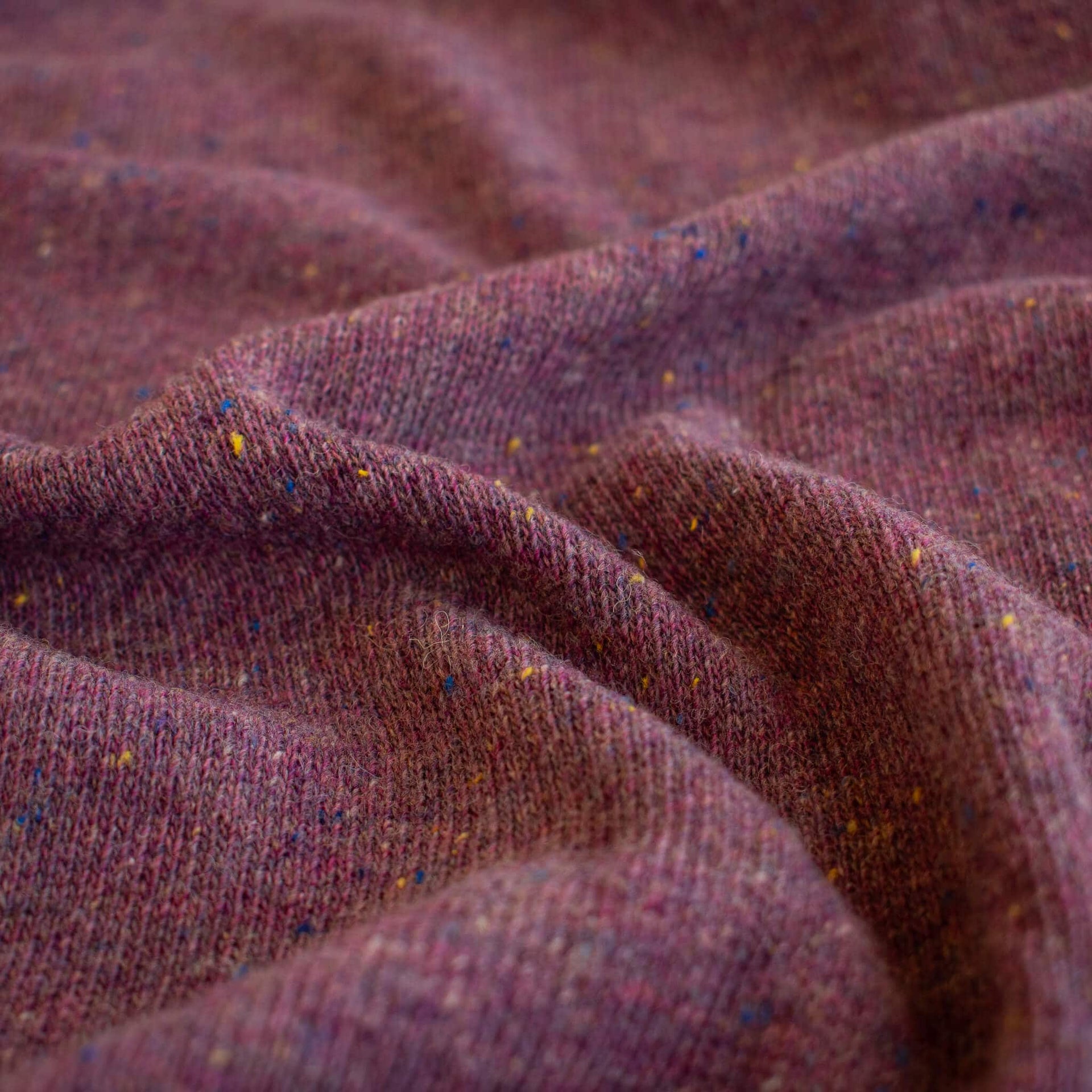 Image of Fine Italian Wool/Silk Blend Knit fabric by the yard in a heathered Violet Iris color-way