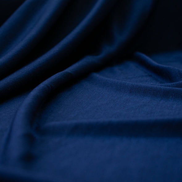 Navy Blue Silk/Rayon Jersey - 'Mazarine'