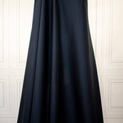 NYC Designer Dark blue silk twill fabric draped on dressform.