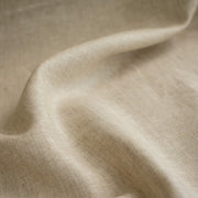  Image of tan/white 100% linen mid-weight woven fabric by the yard. 