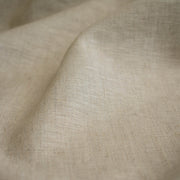  Image of tan/white 100% linen mid-weight woven fabric by the yard. 