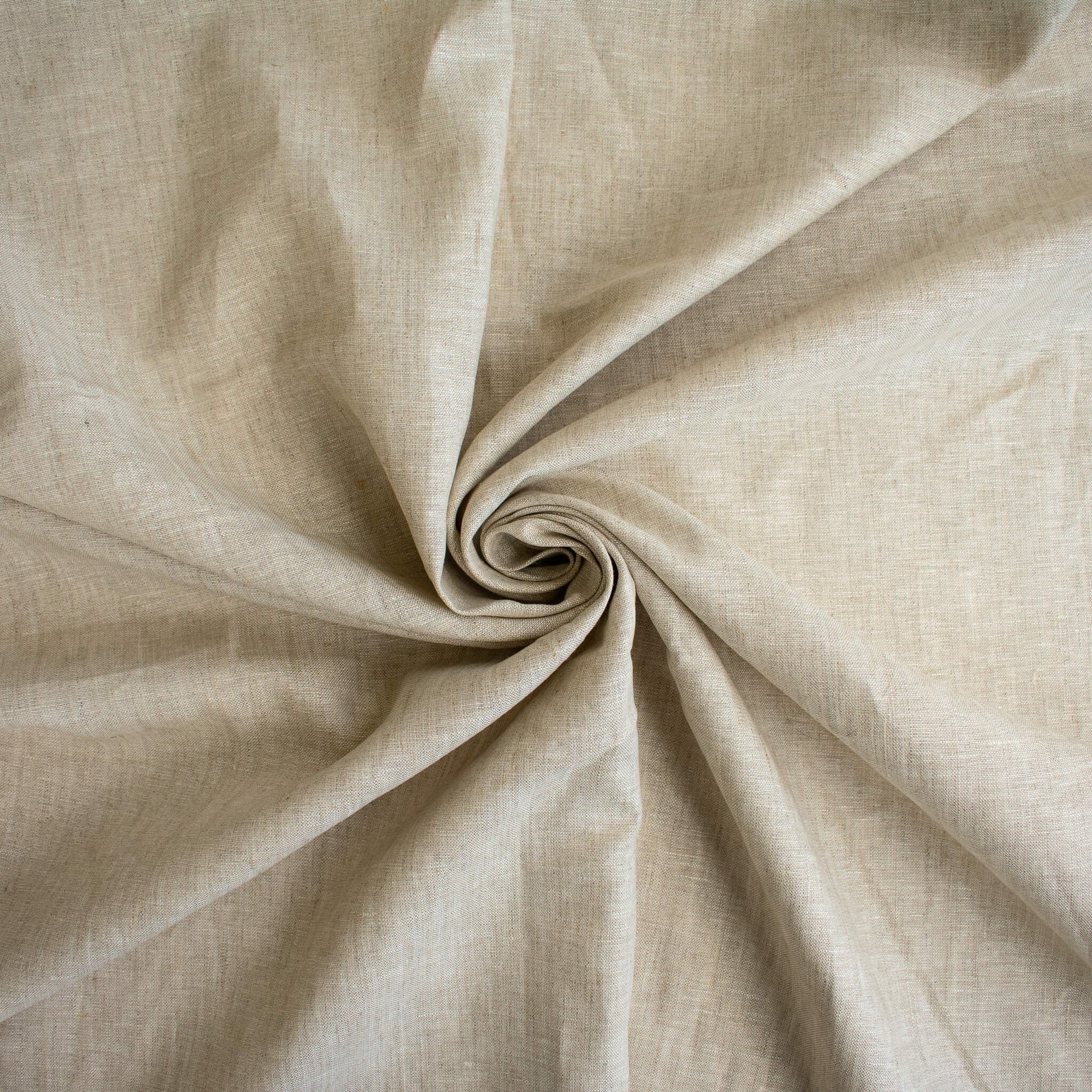  Image of tan/white 100% linen mid-weight woven fabric 
