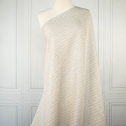 European Mid-Weight 100% Linen Stripe Herringbone Weave fabric draped on dressform.