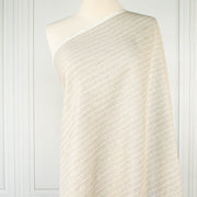 European Mid-Weight 100% Linen Stripe Herringbone Weave fabric draped on dressform.