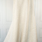 European Mid-Weight 100% Linen Stripe Herringbone Weave fabric draped on dressform.