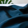 NYC Designer luxuriously deep sea blue 100% silk crepe de chine in a fantastic width. The color of this silk is just stunning! A sophisticated deep blue that would make up a beautiful dress or blouse. Photo of designer deadstock silk.
