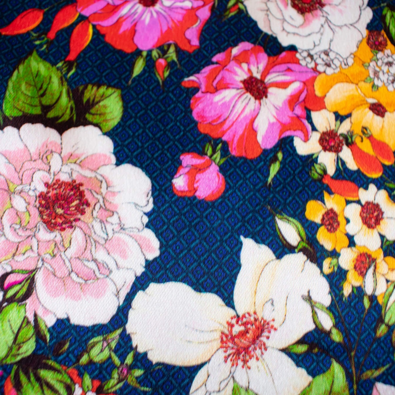 Share in the fun with this gorgeous tribute collection from the Italian mills. Exclusive Emanue1 Ung@ro floral prints are available in limited quantities.  The saturated blue in this fabric is just stunning!  Create a stunning dress of top with this gorgeous fabric.