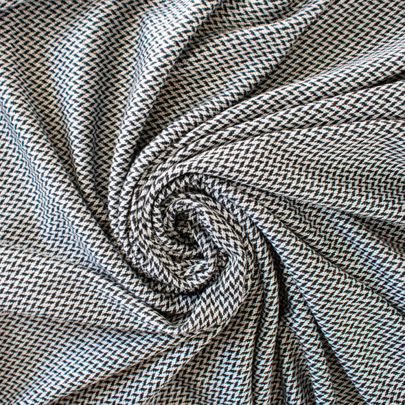 Italian Herringbone Sweater Knit with Metallic Threads -Wide. Image of fabric body.