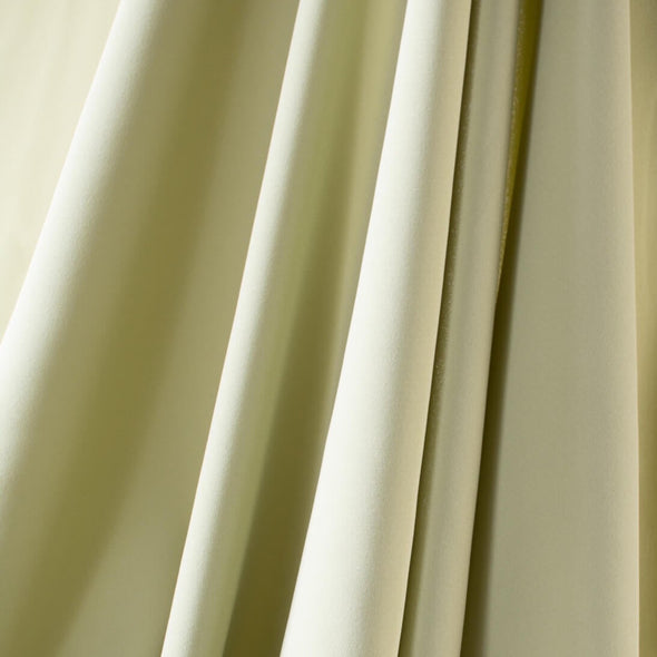Stunning Italian silk blend suiting from a Los Angeles designer in pale green.  This color works so well with creams and whites, blues and purples and gray. image of drape.