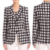 Black/White Floral Italian Viscose/Lycra 4-Ply Crepe  -'Fiore Bianco' image of fabric modeled as a jacket.