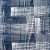 Modern, smooth and a dream to sew! This white and navy abstract plaid techno knit is not as thick as a scuba knit but does lay gently over our curves.  Choose this fabric as you would a double knit as it does have some fullness. Perfect for a pencil skirt, fitted sheath dress or a top. Image of fabric print.